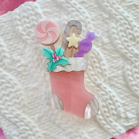 Candy stocking - Brooch