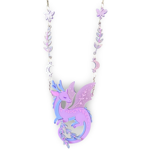 Lavender the dragon - necklace
