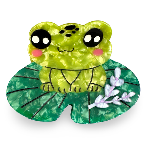 Lavender Froggy - hair claw