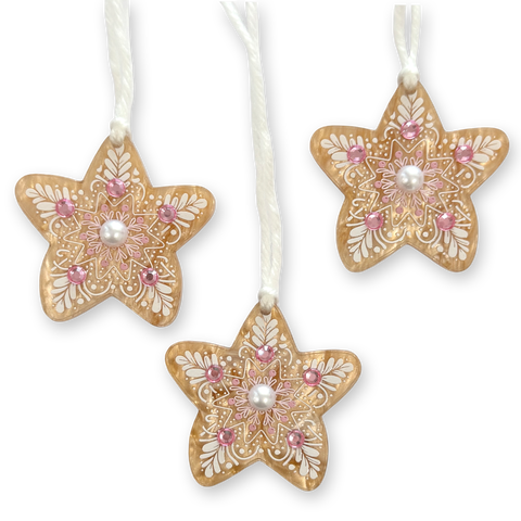 Gingerbread pink 3pk - decorations