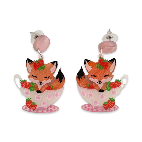 Ruby the Strawberry 🍓fox - earrings
