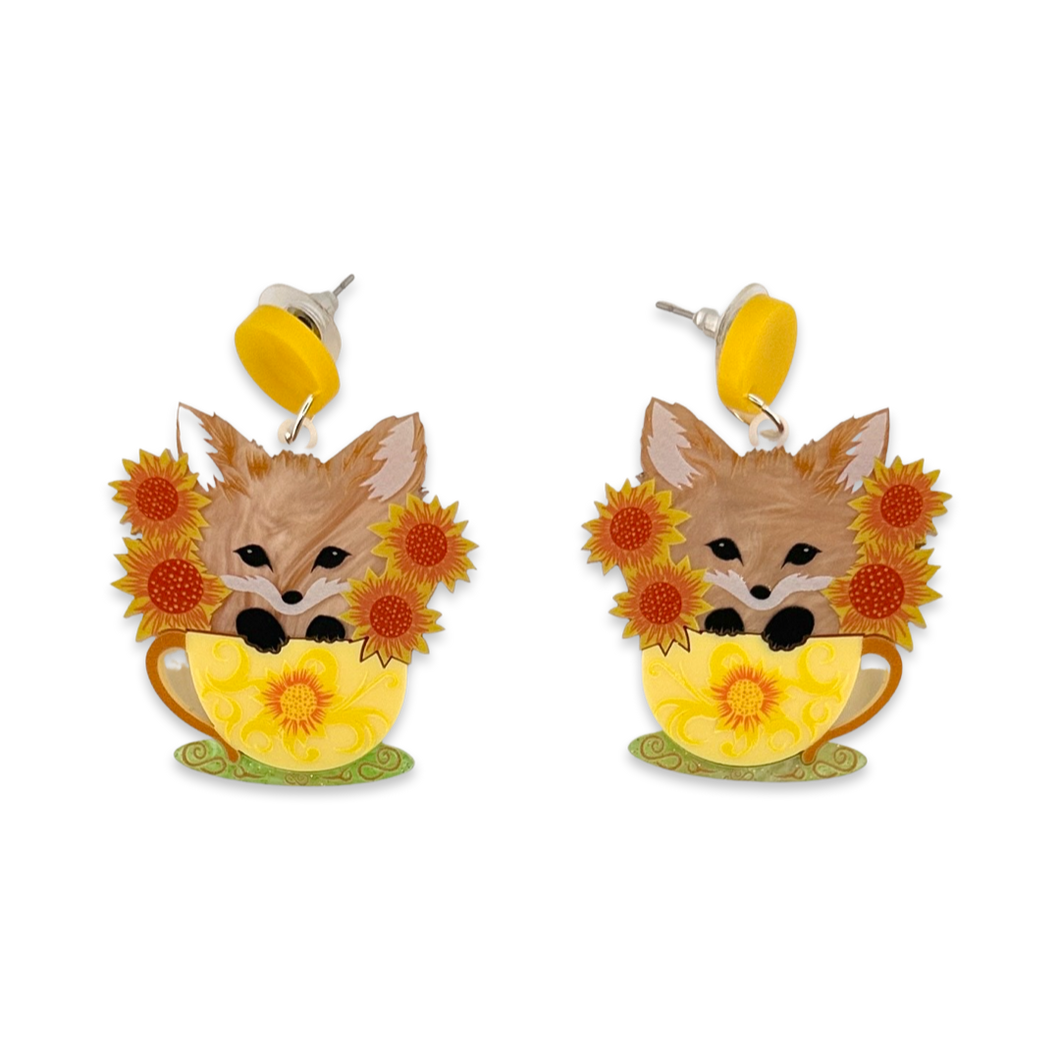 Sunflower 🌻 fox - earrings