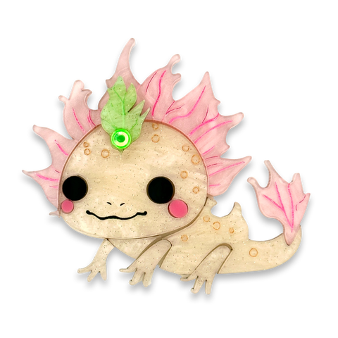 Butterscotch Axolotl  - brooch