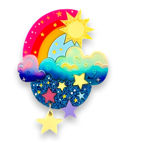 Sun Rainbow  ☀️ 🌈 - brooch