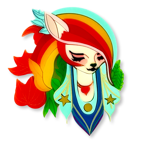 Sky the Fabulous fox 🌈 - Brooch