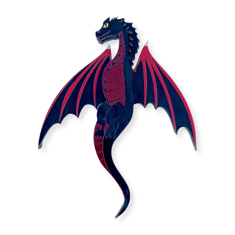 Black Dragon - Mini Brooch