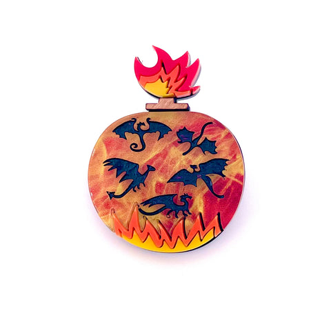Dragon bottle- Mini Brooch