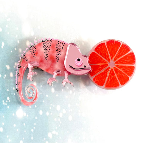 Grapefruit - hair clip