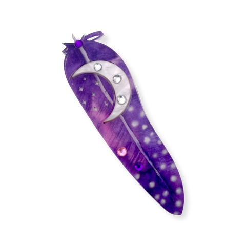 Single purple feather - Brooch