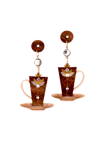 Autumn Art Deco Coffee 🍁 - Earrings